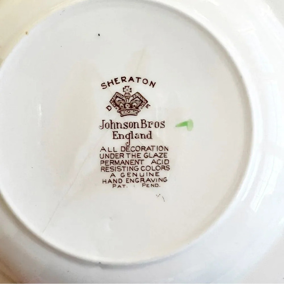 Johnson Bros England Sheraton Shallow Floral Porcelain Bowls Hand Painted Set‎ 2 - Picture 5 of 7